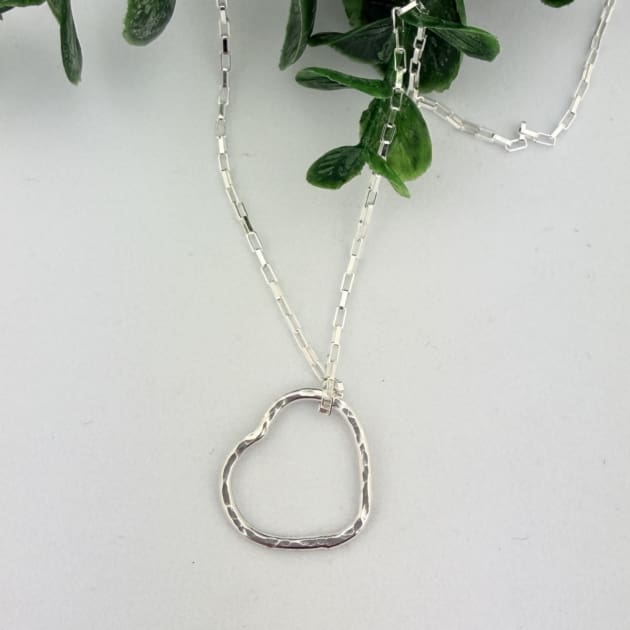 Floating Heart Sterling Silver Pendant