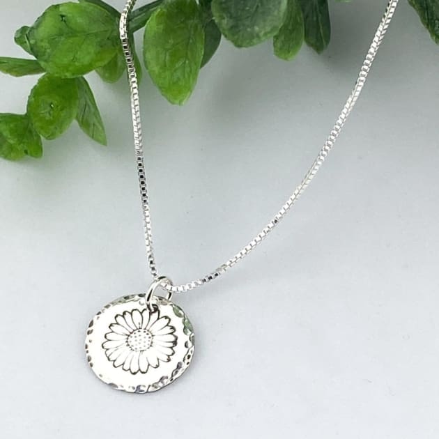 Sterling Silver Monthly Birth Flower Necklace