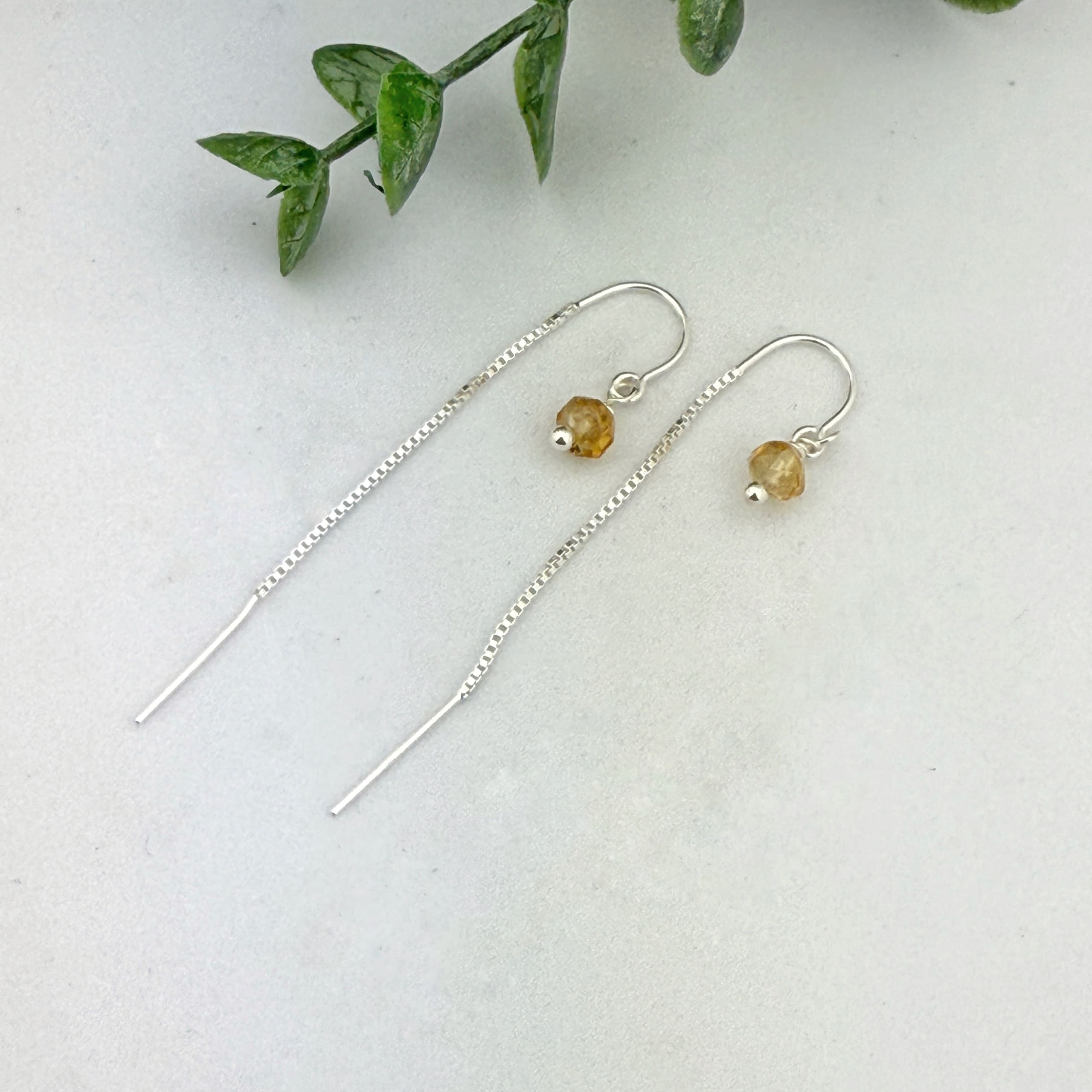 Citrine Sterling Silver Threader Earrings