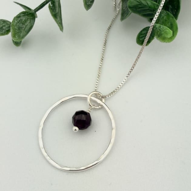Garnet Sterling Silver Necklace