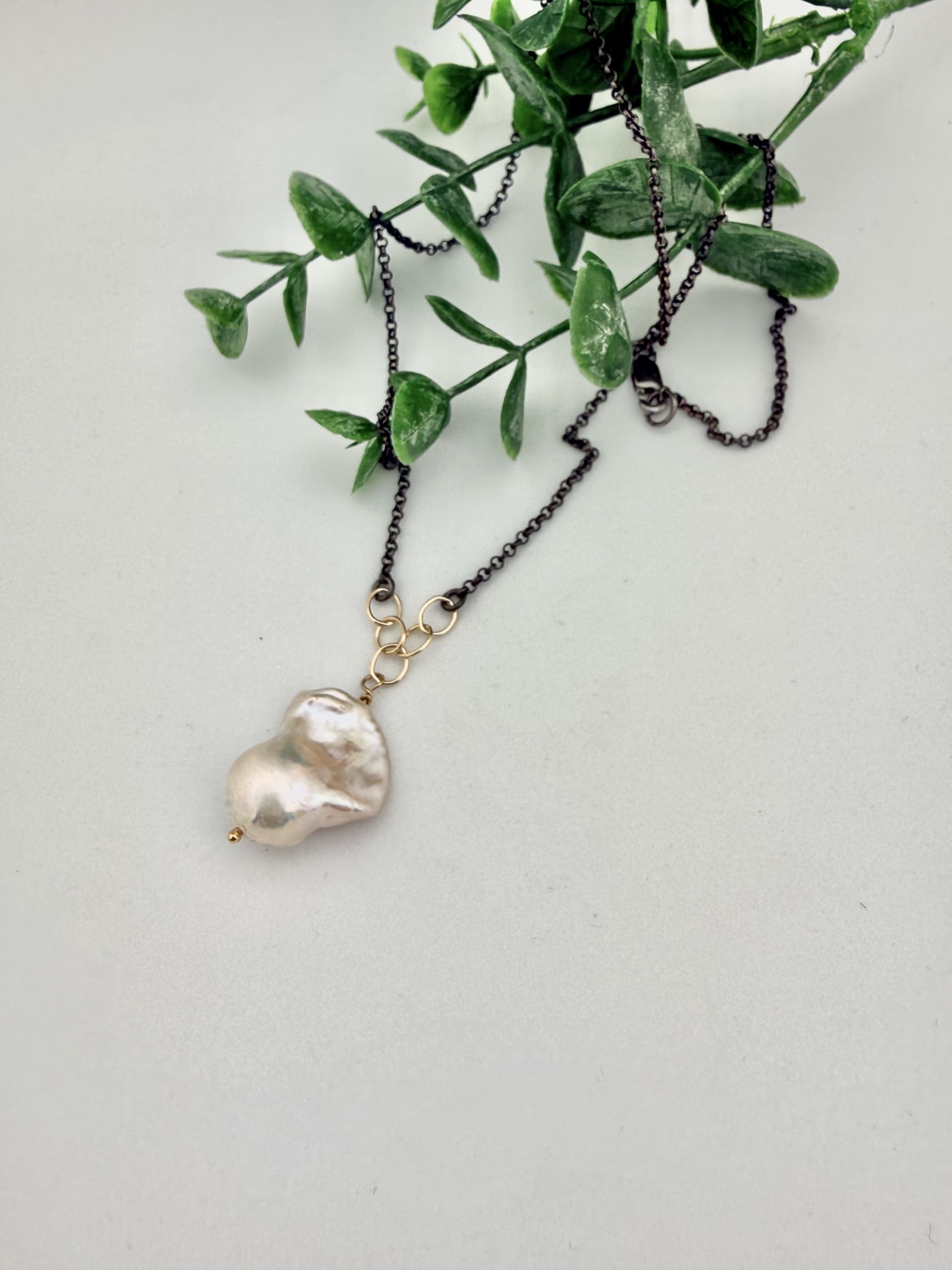 Baroque Pearl 14k Gold Filled Sterling Silver Necklace