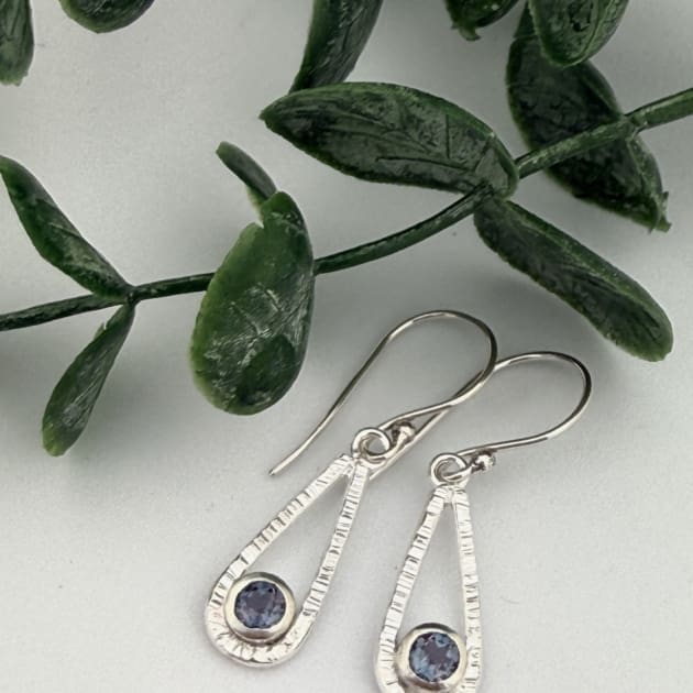 Alexandrite Sterling Silver Earrings
