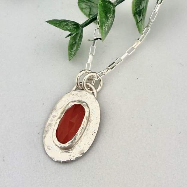 Carnelian Sterling Silver Necklace