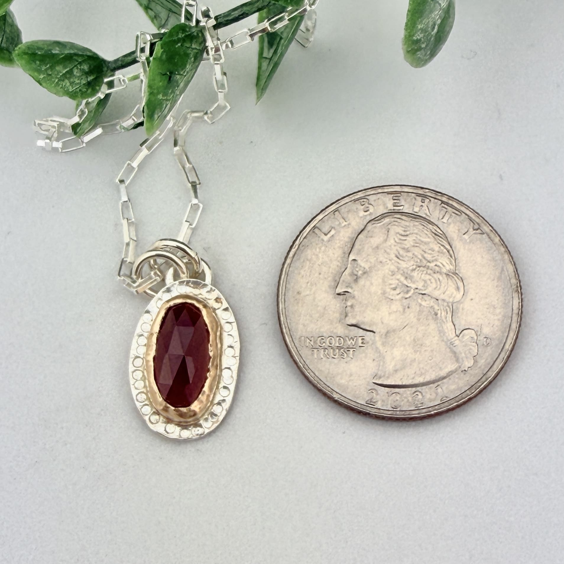 Garnet Necklace | 14K Gold & Sterling Silver - Image 2