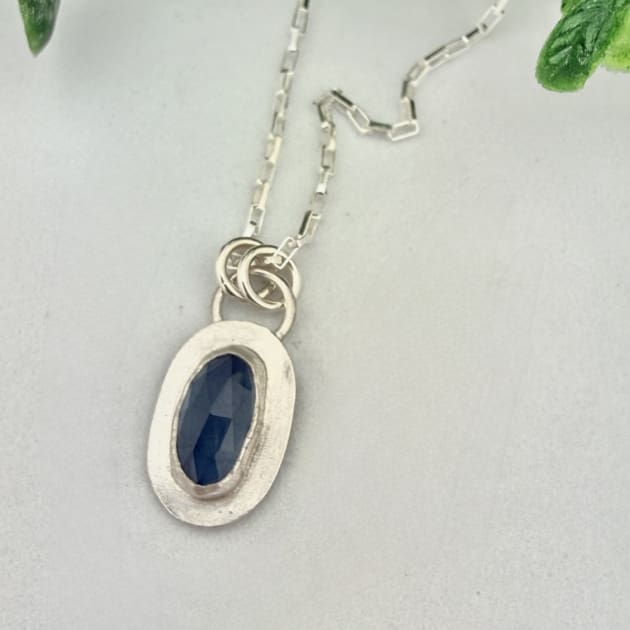 Santa Maria Moss Aquamarine Sterling Silver Necklace